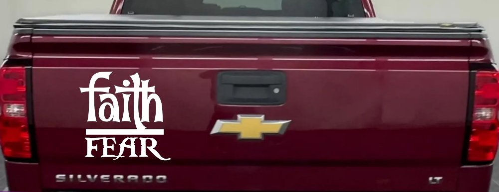 Faith Over Fear Christian Car or Truck Window Decal Sticker