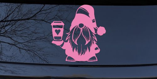 Gnome Love Coffee Heart Car or Truck Window Decal Sticker