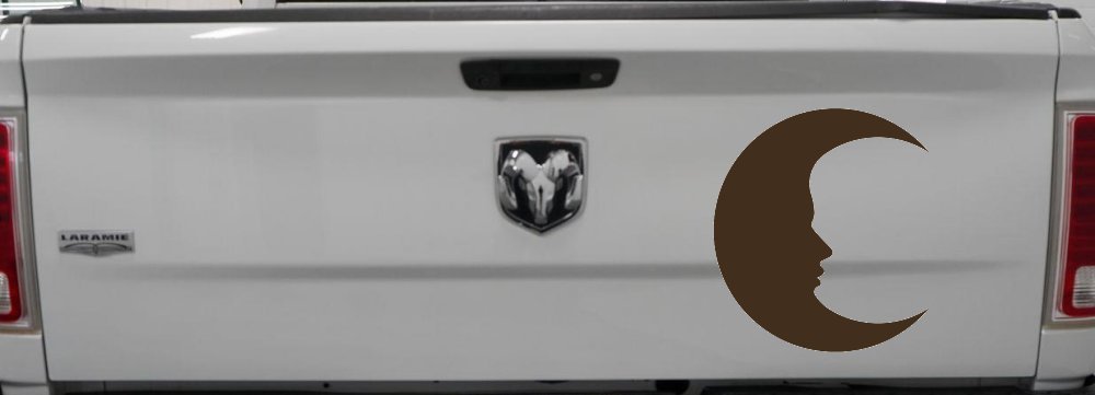 Man In The Moon Car or Truck Window Decal Sticker (Brown)