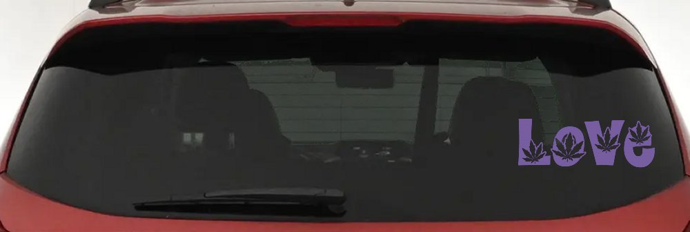 Love Marijuana Pot Leafs Car or Truck Window Decal Sticker