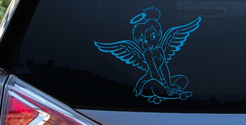 Tinkerbell Tinker Bell Angel with Halo Fairy Tale Cartoons Car or Truck Window Decal Sticker