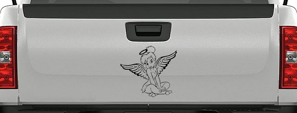 Tinkerbell Tinker Bell Angel with Halo Fairy Tale Cartoons Car or Truck Window Decal Sticker