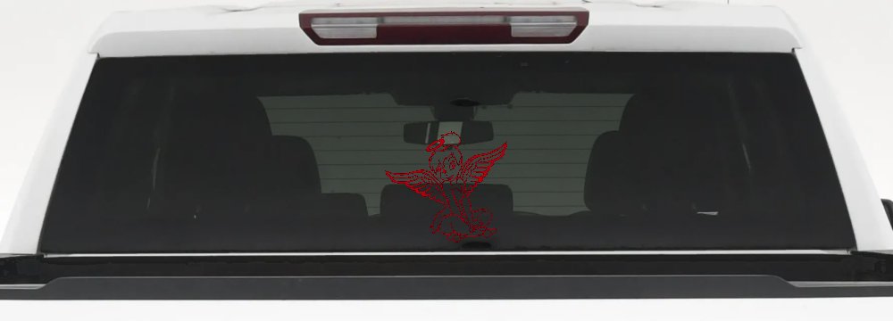 Tinkerbell Tinker Bell Angel with Halo Fairy Tale Cartoons Car or Truck Window Decal Sticker (Red)