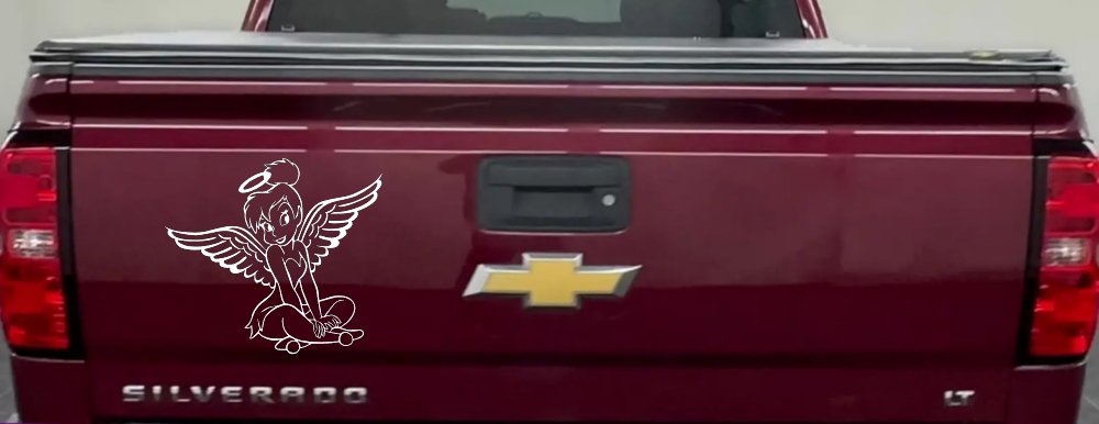 Tinkerbell Tinker Bell Angel with Halo Fairy Tale Cartoons Car or Truck Window Decal Sticker