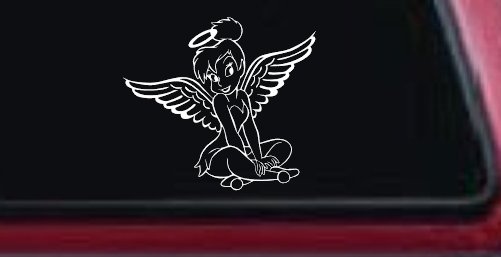Tinkerbell Tinker Bell Angel with Halo Fairy Tale Cartoons Car or Truck Window Decal Sticker