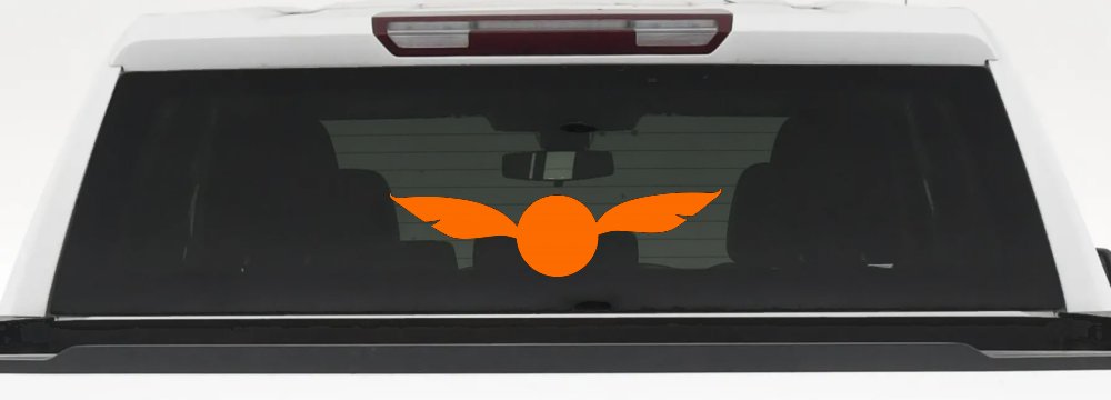 The golden Snitch Sci Fi Car or Truck Window Decal Sticker (Orange)