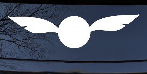 The golden Snitch Sci Fi Car or Truck Window Vinyl Decal Sticker (White)
