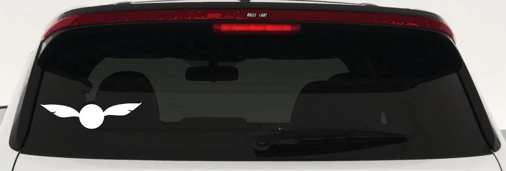 The golden Snitch Sci Fi Car or Truck Window Decal Sticker (White)
