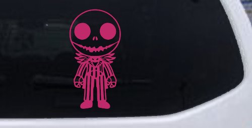 Baby Kid Jack Skellington Pumpkin King Gothic Halloween Car or Truck Window Decal Sticker (Hot Pink)