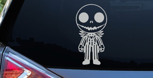 Baby Kid Jack Skellington Pumpkin King Gothic Halloween Car or Truck Window Decal Sticker (Light Gray)