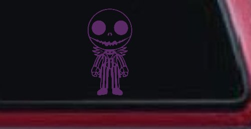 Baby Kid Jack Skellington Pumpkin King Gothic Halloween Car or Truck Window Decal Sticker (Violet)
