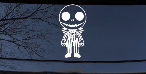 Baby Kid Jack Skellington Pumpkin King Gothic Halloween Car or Truck Window Vinyl Decal Sticker (White)