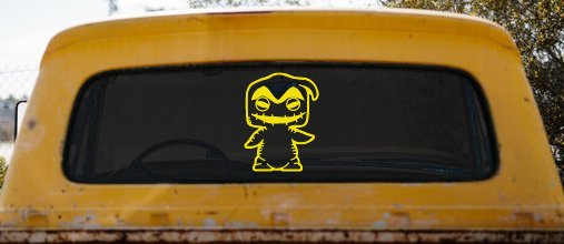 Baby Kid Nightmare Oogie Boogie Gothic Halloween Car or Truck Window Vinyl Decal Sticker (Yellow)