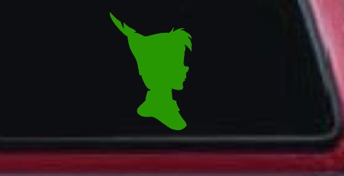 Peter Pan Cartoons Car or Truck Window Decal Sticker (Lime)