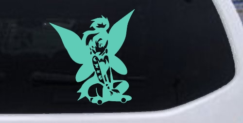 Goth Dark Tattooed Tinkerbell Tinker Bell Gothic Halloween Car or Truck Window Decal Sticker