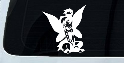 Goth Dark Tattooed Tinkerbell Tinker Bell Gothic Halloween Car or Truck Window Decal Sticker