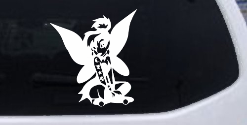Goth Dark Tattooed Tinkerbell Tinker Bell Gothic Halloween Car or Truck Window Decal Sticker