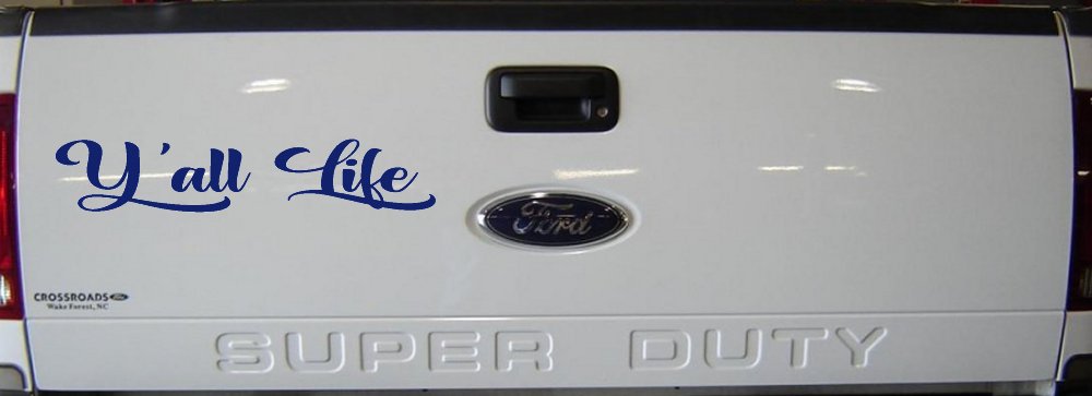 Y'all Life Country Car or Truck Window Decal Sticker (Navy)