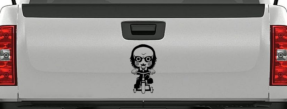 Jigsaw Horror Baby Kid Gothic Halloween Car or Truck Window Vinyl Decal Sticker (Black)