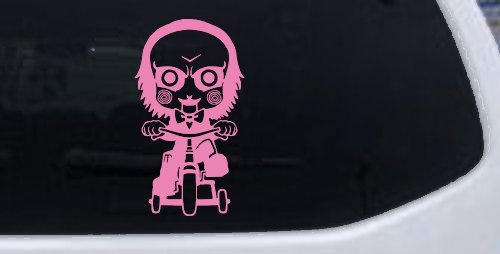 Jigsaw Horror Baby Kid Gothic Halloween Car or Truck Window Vinyl Decal Sticker (Pink)