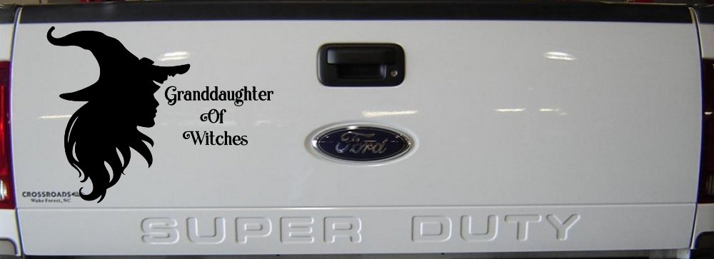 Granddaughter of Witches Gothic Halloween Car or Truck Window Vinyl Decal Sticker (Black)