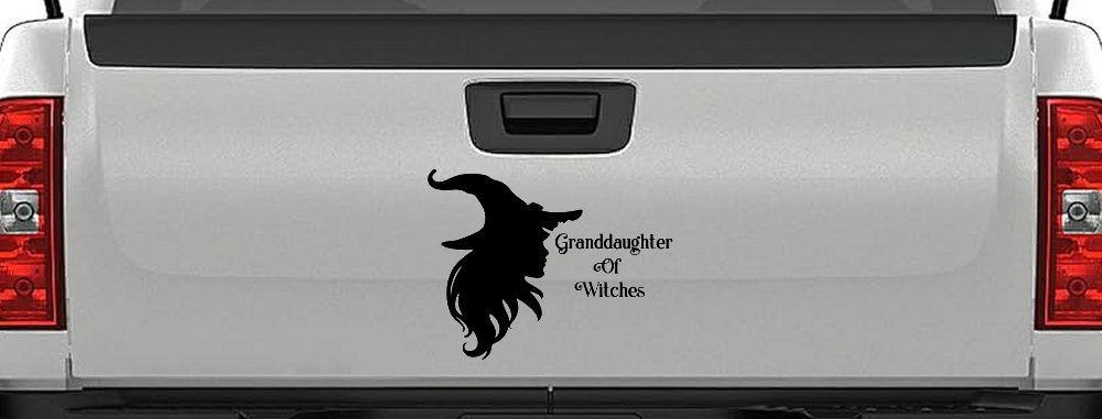 Granddaughter of Witches Gothic Halloween Car or Truck Window Decal Sticker (Black)