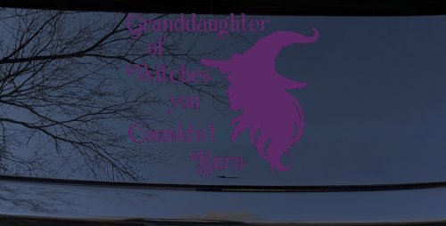 Granddaughter of Witches You Couldnt Burn Gothic Halloween Car or Truck Window Decal Sticker (Violet)