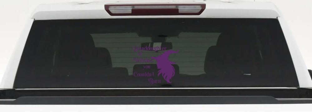 Granddaughter of Witches You Couldnt Burn Gothic Halloween Car or Truck Window Decal Sticker (Violet)