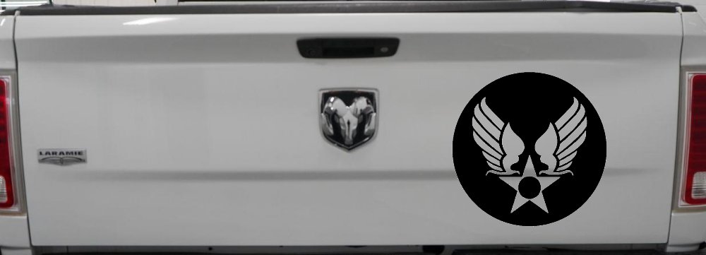 Army Air Corps Crest  Military Car or Truck Window Decal Sticker (Black)