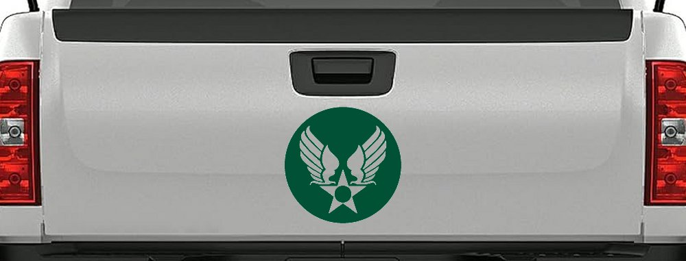Army Air Corps Crest  Military Car or Truck Window Decal Sticker (Dark Green)