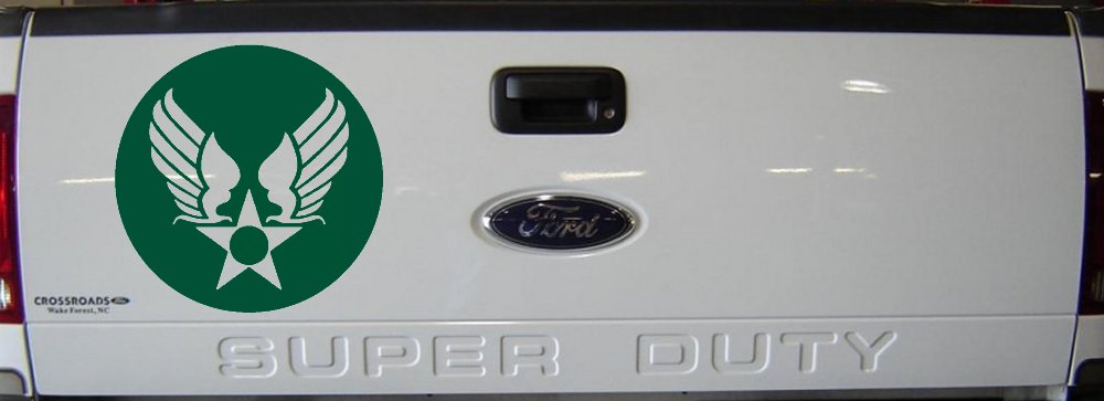 Army Air Corps Crest  Military Car or Truck Window Vinyl Decal Sticker (Dark Green)