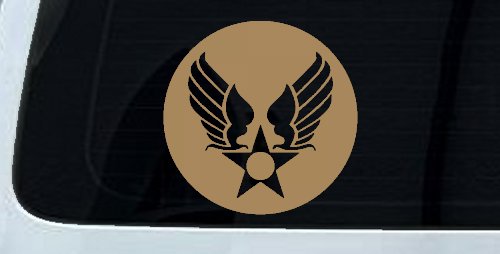 Army Air Corps Crest  Military Car or Truck Window Decal Sticker (Light Brown)
