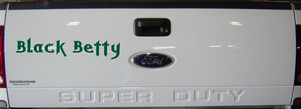 Black Betty Car or Truck Window Decal Sticker (Dark Green)