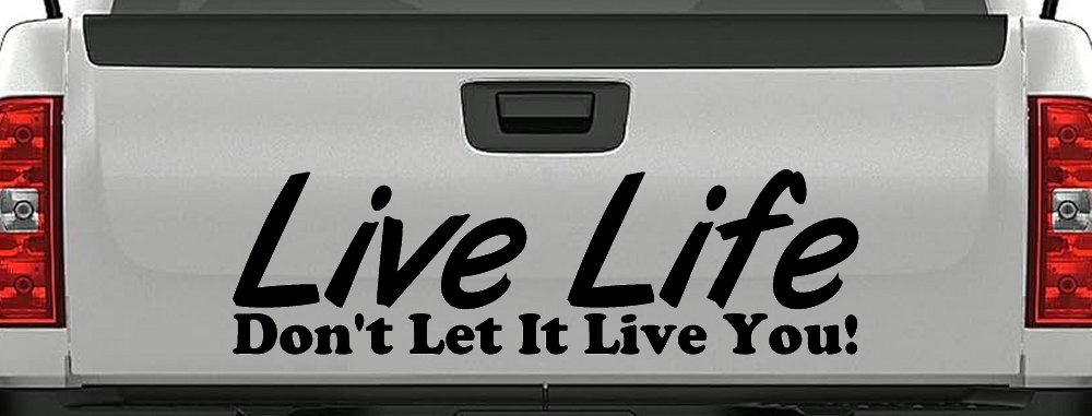 Live Life Don't Let It Live You Inspirational Car or Truck Window Vinyl Decal Sticker (Black)