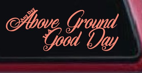 Any Day Above Ground is A Good Day Car or Truck Window Decal Sticker