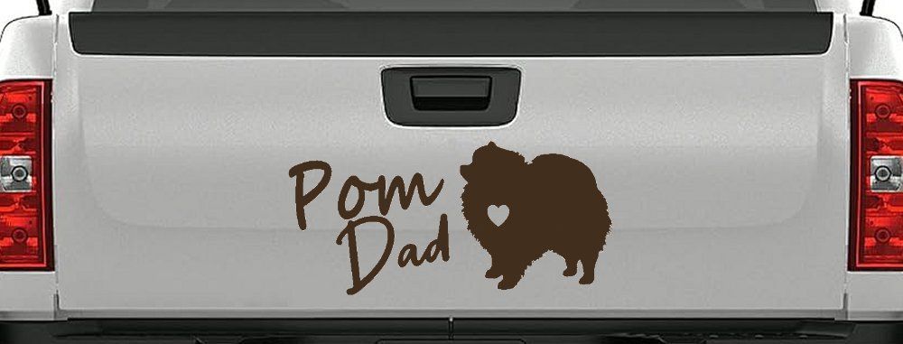 Pomeranian Pom Dad Dog Car or Truck Window Decal Sticker (Brown)