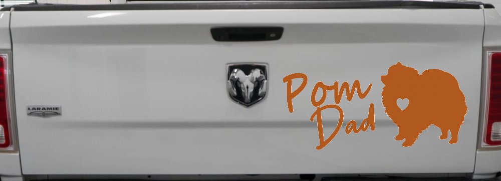 Pomeranian Pom Dad Dog Car or Truck Window Decal Sticker (Nut Brown)