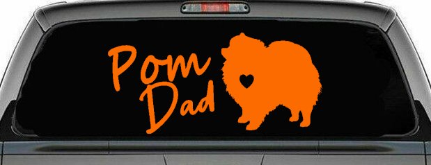 Pomeranian Pom Dad Dog Car or Truck Window Decal Sticker