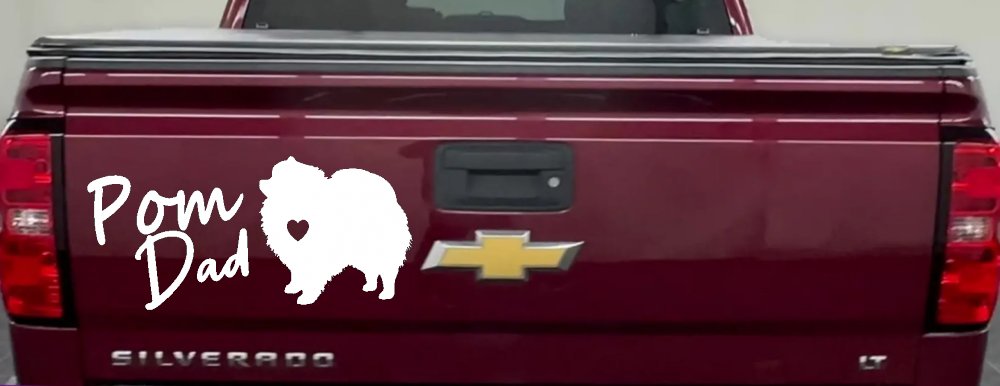 Pomeranian Pom Dad Dog Car or Truck Window Decal Sticker