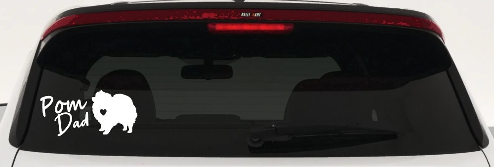Pomeranian Pom Dad Dog Car or Truck Window Decal Sticker