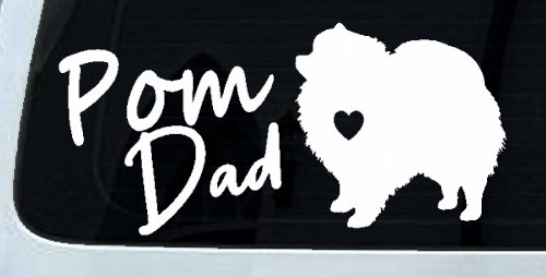 Pomeranian Pom Dad Dog Car or Truck Window Decal Sticker