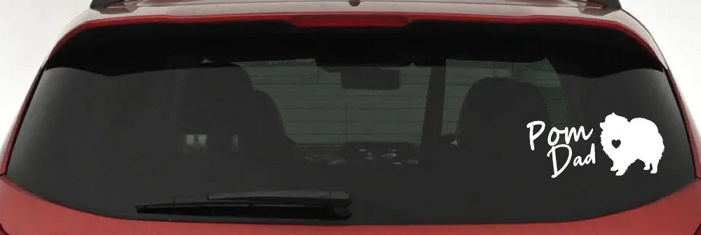 Pomeranian Pom Dad Dog Car or Truck Window Decal Sticker