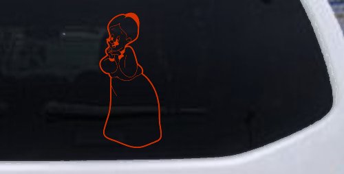 Tweety Birds Granny Cartoons Car or Truck Window Decal Sticker (Orange Red)