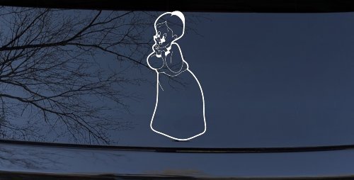 Tweety Birds Granny Cartoons Car or Truck Window Decal Sticker (White)