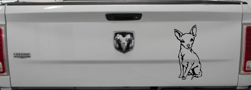 Chihuahua dog Car or Truck Window Decal Sticker (Black)