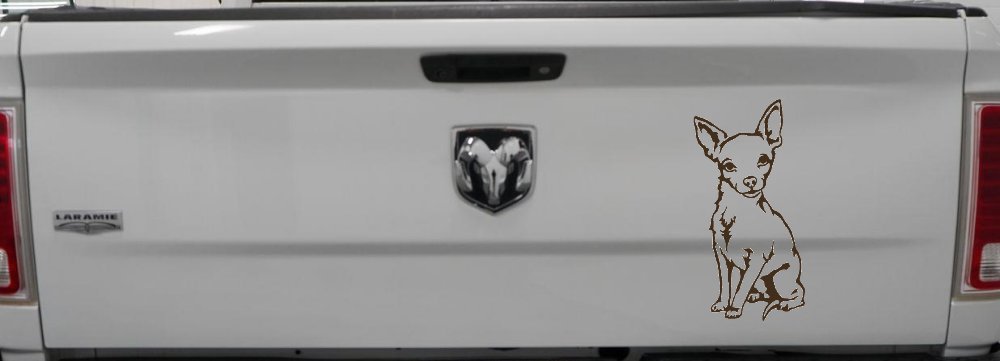 Chihuahua dog Car or Truck Window Decal Sticker (Brown)