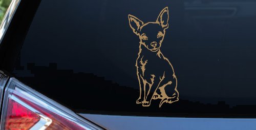 Chihuahua dog Car or Truck Window Decal Sticker (Light Brown)