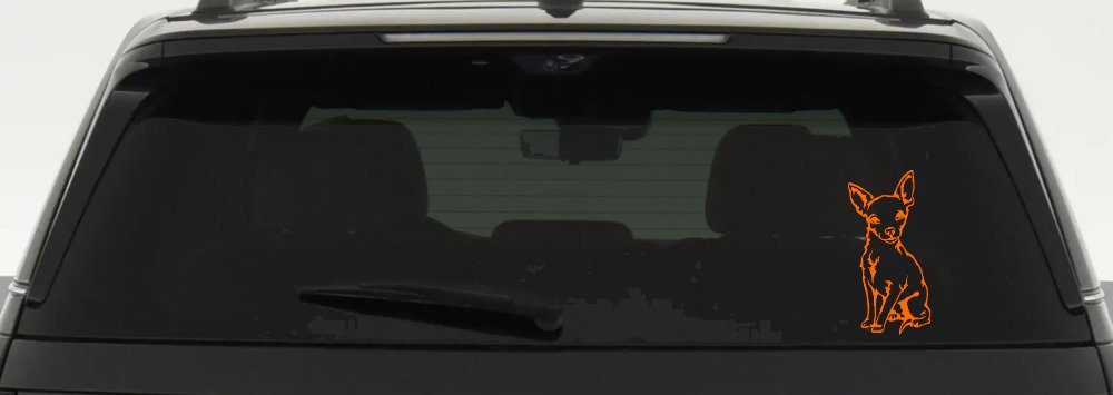 Chihuahua dog Car or Truck Window Decal Sticker (Orange)