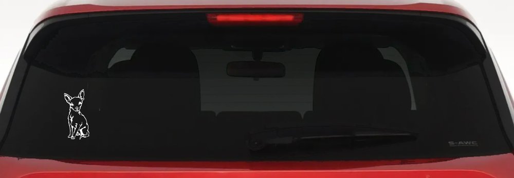 Chihuahua dog Car or Truck Window Vinyl Decal Sticker (White)
