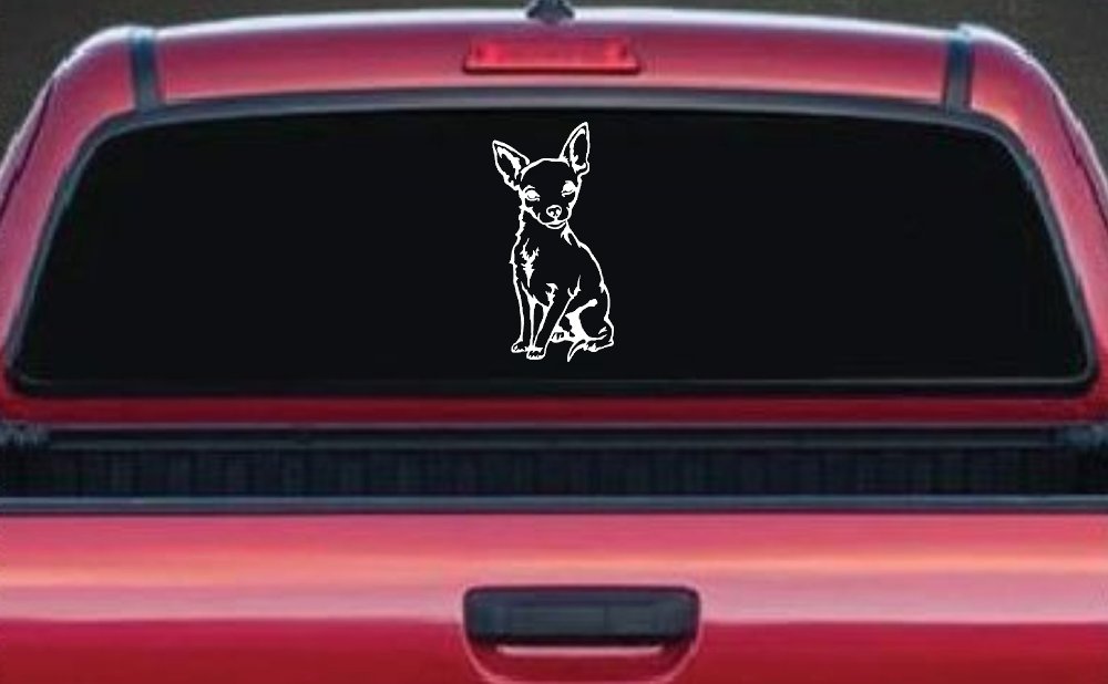 Chihuahua dog Car or Truck Window Decal Sticker (White)